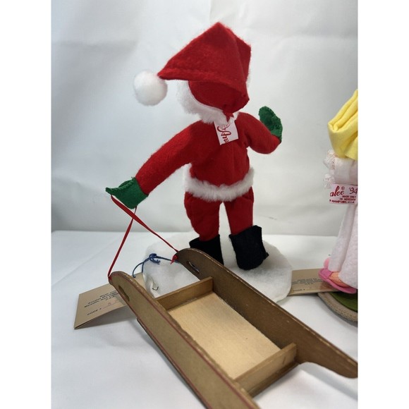 Lot Of 3 1994 Vintage ANNALEE Mobilitee Dolls‎ - Santa & Santa Grandma 8” NWT - Picture 9 of 12